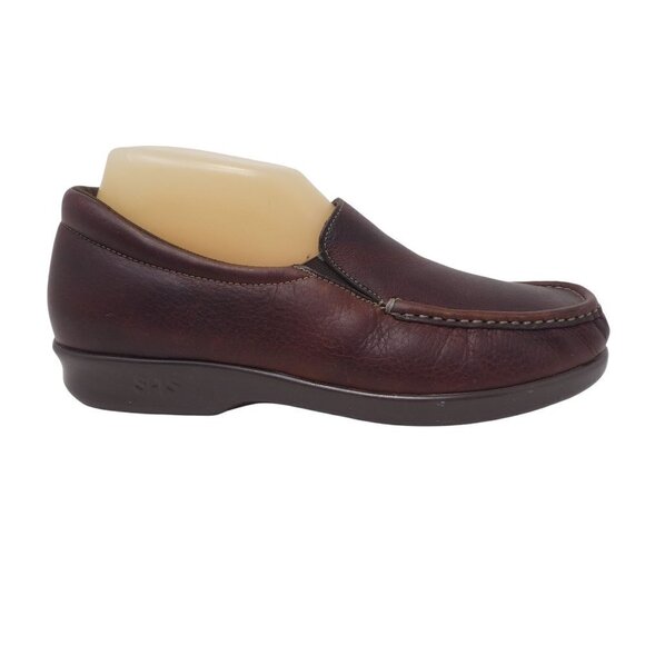 SAS Twin Loafers Womens 9 Mulch Brown Leather Slip On Comfort Lightweight - Picture 2 of 12